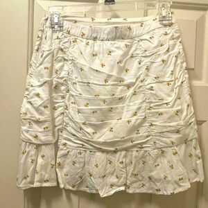 Hollister White High Rise Floral Mini Skirt